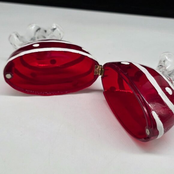 Red & White Striped Acrylic Candy Container Figurine Decorative Piece - Picture 4 of 6